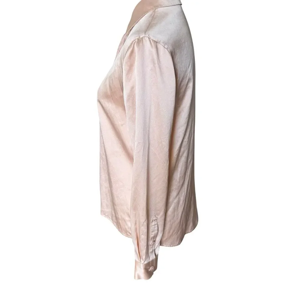 Lilysilk Basic Concealed Placket Silk Shirt Pale Pink Xs